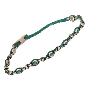 Βραχιόλι κορδόνι ασημένιοι Κύκλοι