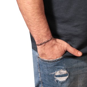 Βραχιόλι κορδόνι ασημένιοι Κύκλοι