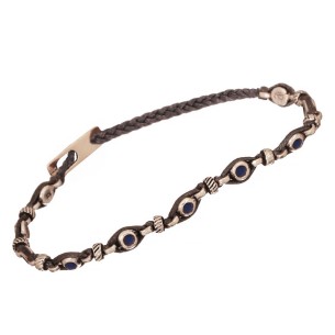 Βραχιόλι κορδόνι ασημένιοι Κύκλοι