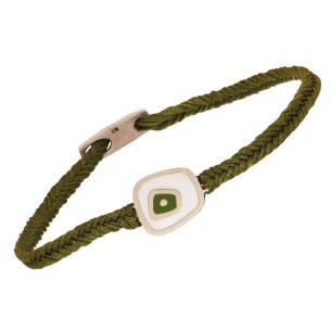 Βραχιόλι κορδόνι ασημένιο Μάτι