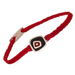 Βραχιόλι κορδόνι ασημένιο Μάτι