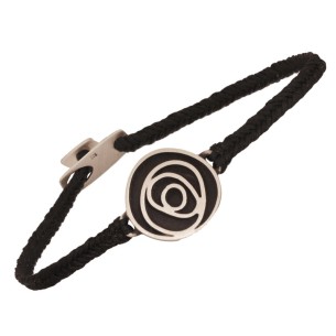 Βραχιόλι κορδόνι ασημένιοι Κύκλοι