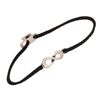 Βραχιόλι κορδόνι ασημένιο 'Απειρον