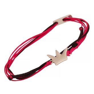 Βραχιόλι κορδόνι ασημένια Κορώνα