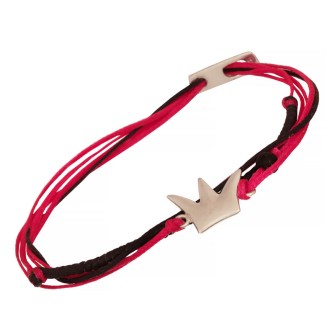 Βραχιόλι κορδόνι ασημένια Κορώνα