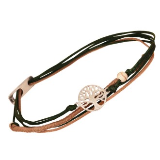 Βραχιόλι κορδόνια ασημένιο Δέντρο Ζωής