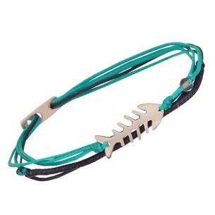 Βραχιόλι κηροκλωστές ασημένιο Ψαροκόκκαλο