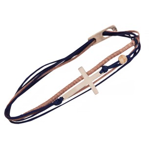 Βραχιόλι κηροκλωστές ασημένιος Σταυρός