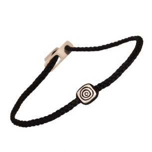 Βραχιόλι κορδόνι ασημένιος Λαβύρινθος