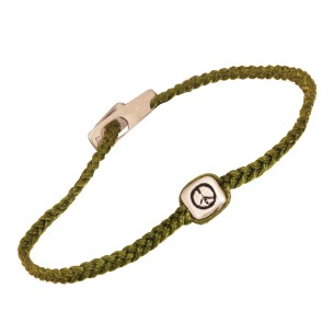 Βραχιόλι κορδόνι ασημένιο Σήμα Ειρήνης