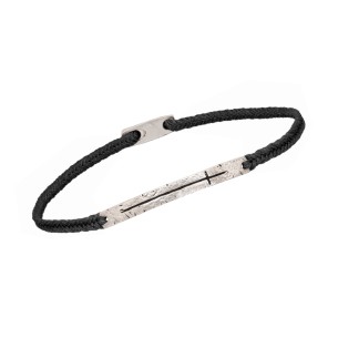 Βραχιόλι κορδόνι ασημένιος Σταυρός