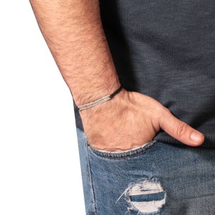 Βραχιόλι κορδόνι ασημένιος Σταυρός