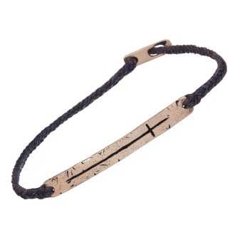 Βραχιόλι κορδόνι ασημένιος Σταυρός