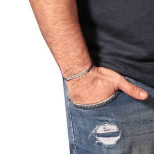 Βραχιόλι κορδόνι ασημένιος Σταυρός