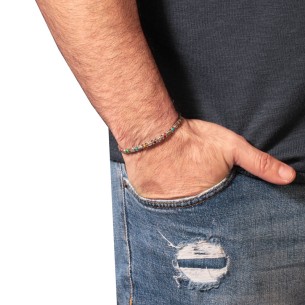 Βραχιόλι κορδόνι ασημένιοι Κύβοι