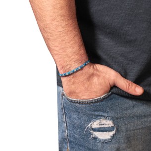 Βραχιόλι κορδόνι ασημένιοι Κύβοι