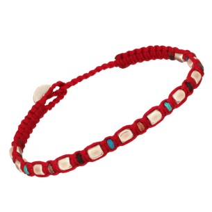 Βραχιόλι κορδόνι ασημένιοι Κύβοι