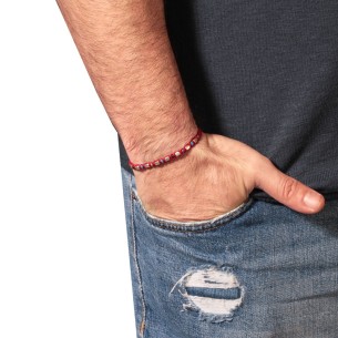 Βραχιόλι κορδόνι ασημένιοι Κύβοι