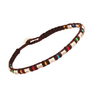 Βραχιόλι κορδόνι ασημένιοι Κύβοι