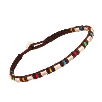 Βραχιόλι κορδόνι ασημένιοι Κύβοι