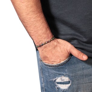 Βραχιόλι κορδόνι ασημένιοι Κύβοι