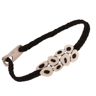 Βραχιόλι κορδόνι ασημένια Σχήματα