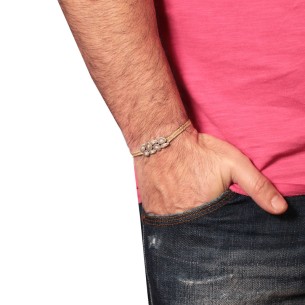 Βραχιόλι κορδόνι ασημένια Σχήματα