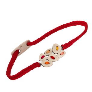 Βραχιόλι κορδόνι ασημένια Σχήματα