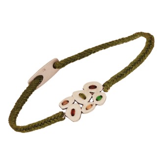 Βραχιόλι κορδόνι ασημένια Σχήματα