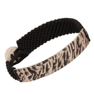 Βραχιόλι κορδόνι ασημένια Μπάρα Ταυτότητα