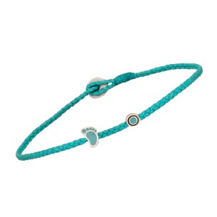 Βραχιόλι κορδόνι ασημένια παιδική Πατούσα Μάτι