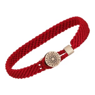 Βραχιόλι κορδόνι ασημένιος Ήλιος