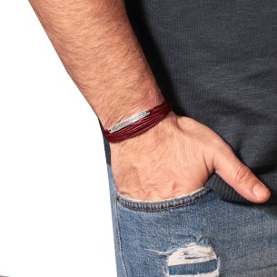 Βραχιόλι κορδόνια ασημένιο Βέλος