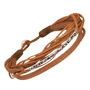 Βραχιόλι κορδόνια ασημένια Μπάρα Ταυτότητα