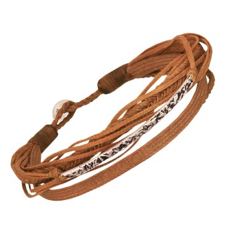 Βραχιόλι κορδόνια ασημένια Μπάρα Ταυτότητα