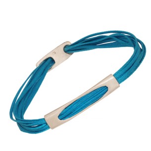 Βραχιόλι κορδόνι ασημένιος Κύλινδρος