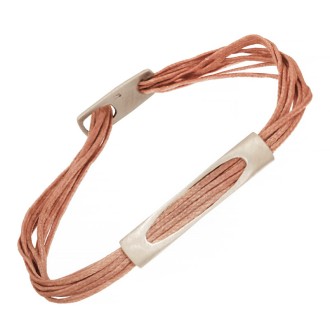 Βραχιόλι κορδόνι ασημένιος Κύλινδρος