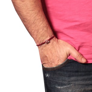 Βραχιόλι κορδόνι ασημένιο Τρίγωνο