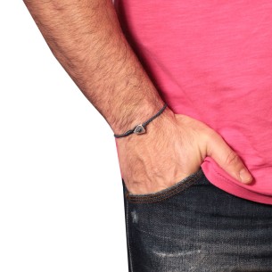 Βραχιόλι κορδόνι ασημένιο Τρίγωνο