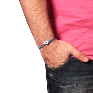 Βραχιόλι κορδόνι ασημένιο Τρίγωνο