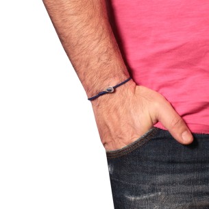 Βραχιόλι κορδόνι ασημένιο Τρίγωνο