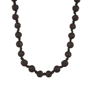 Κολιέ κορδόνι πέτρες Λάβα