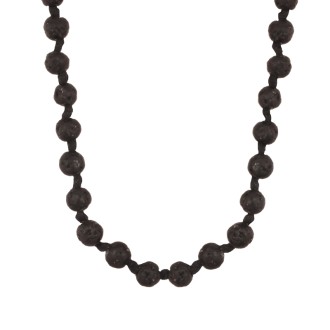 Κολιέ κορδόνι πέτρες Λάβα