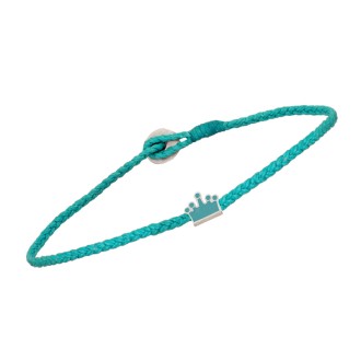 Βραχιόλι κορδόνι ασημένια παιδική Κορώνα