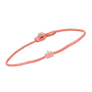 Βραχιόλι κορδόνι ασημένια παιδική Κορώνα