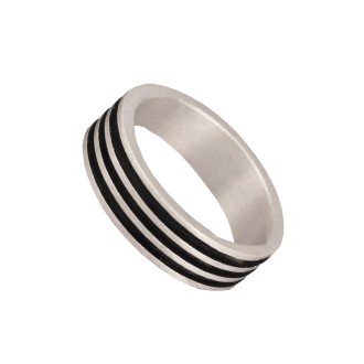 Ασημένιο επιπλατινωμένο δαχτυλίδι Βέρα Κύκλοι