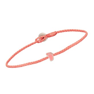 Βραχιόλι κορδόνι ασημένια παιδική Πατούσα