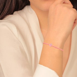 Βραχιόλι κορδόνι ασημένια παιδική Πατούσα