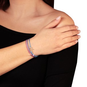 Βραχιόλι κορδόνια ασημένιο Αστέρι