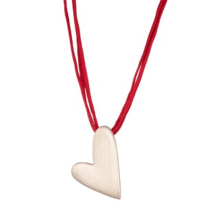 Κολιέ κορδόνια ασημένια Καρδιά